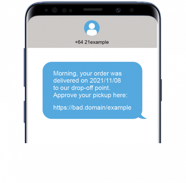 Image of an example text scam.