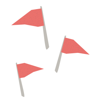Illustration of 3 red flags.