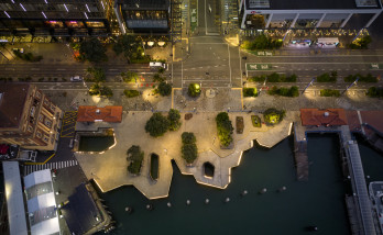 Aerial view of waterfront