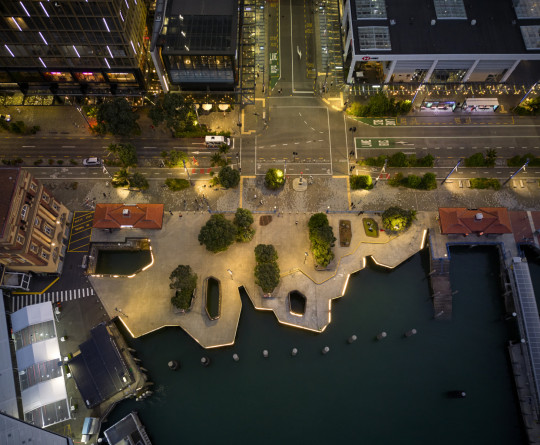 Aerial view of waterfront